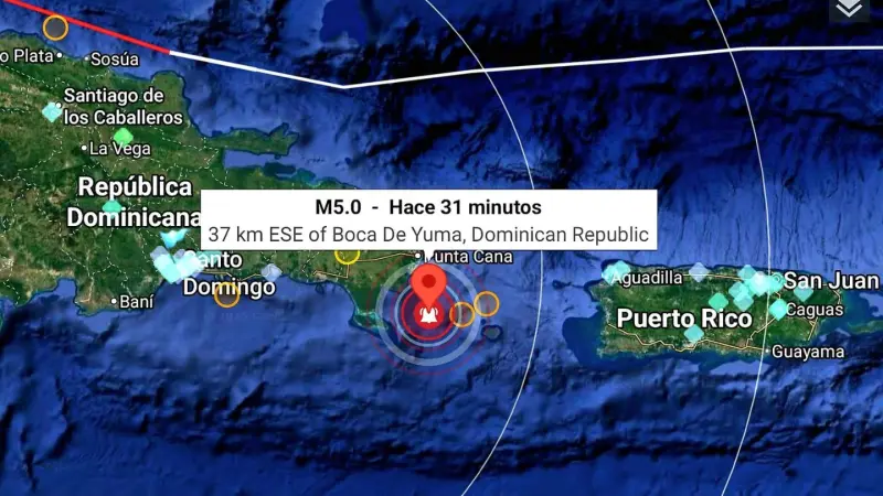 Temblor de tierra en zona Este del país