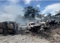 Incendio arrasa taller de chatarras en Aguayo, San Francisco de Macorís