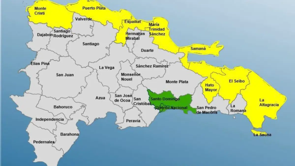 Mapa de alerta de República Dominicana.