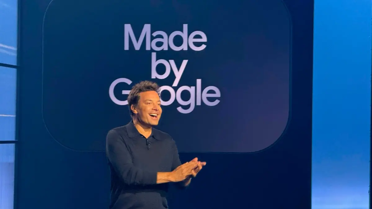 Jimmy Fallon habla durante el evento Made by Google este jueves, en Nueva York ( Estados Unidos).