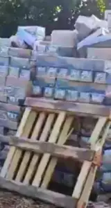 Encuentran miles de cartones de leche del desayuno escolar en un vertedero