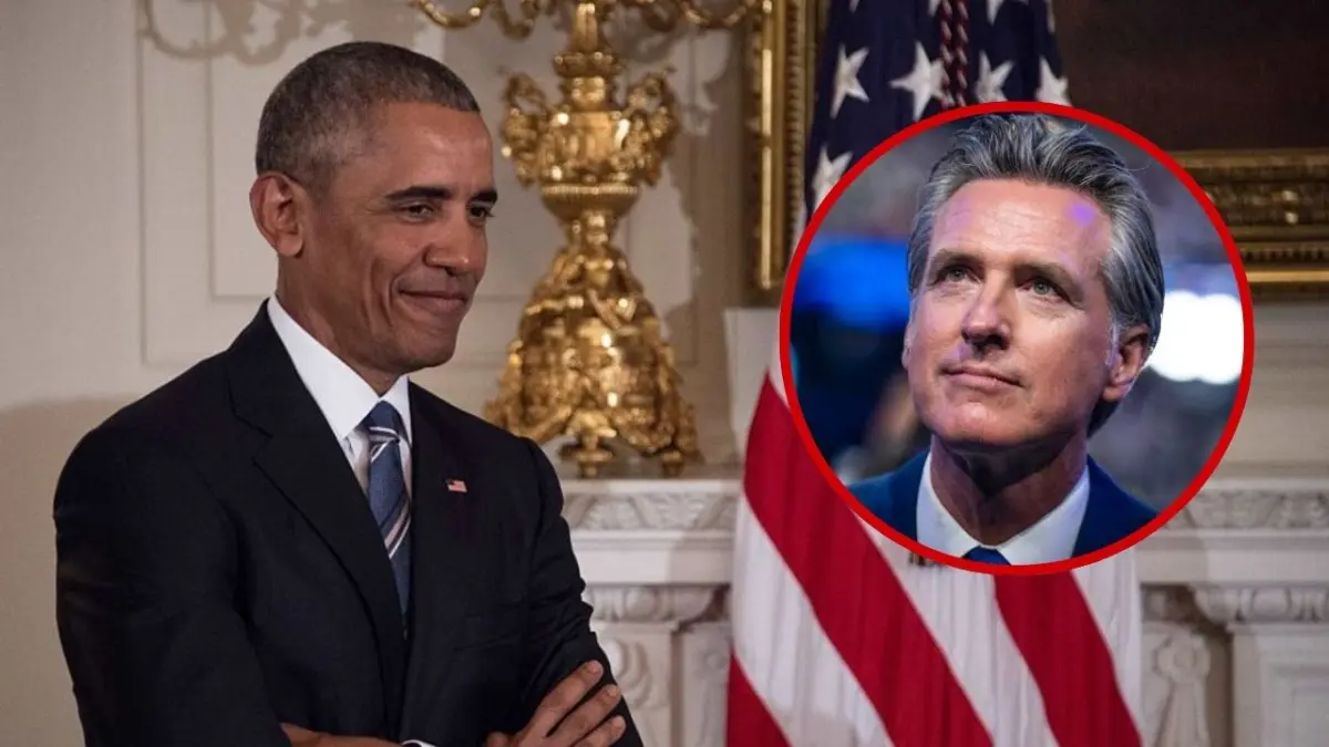 El expresidente de Estados Unidos Barack Obama, y el gobernador de California, Gavin Newsom.