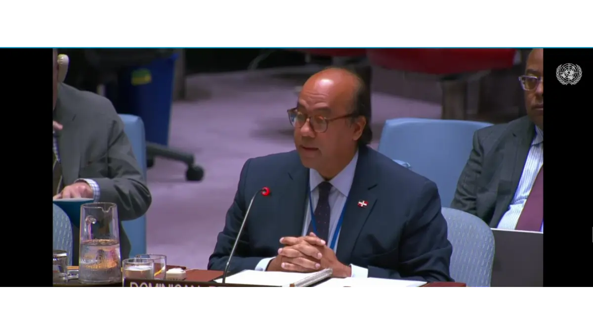 Embajador Wellington Bencosme en el Consejo de Seguridad de la ONU.