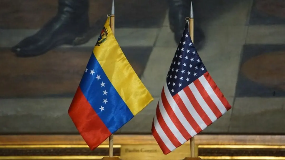 Banderas de Venezuela y EE.UU.