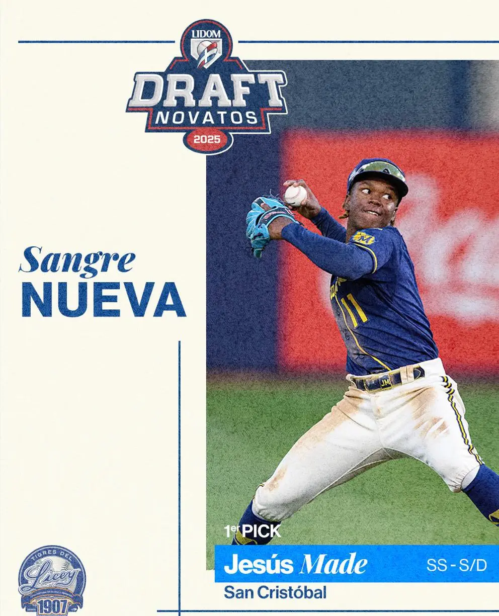 Jesús Madé: Elegido como primera selección del Licey en el draft de novatos