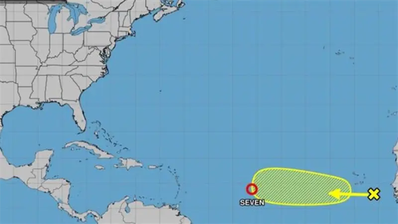 Se forma la depresión tropical 7 en el Atlántico