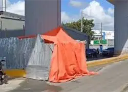 Preocupación en Los Alcarrizos por desprendimiento de concreto en columna del Metro