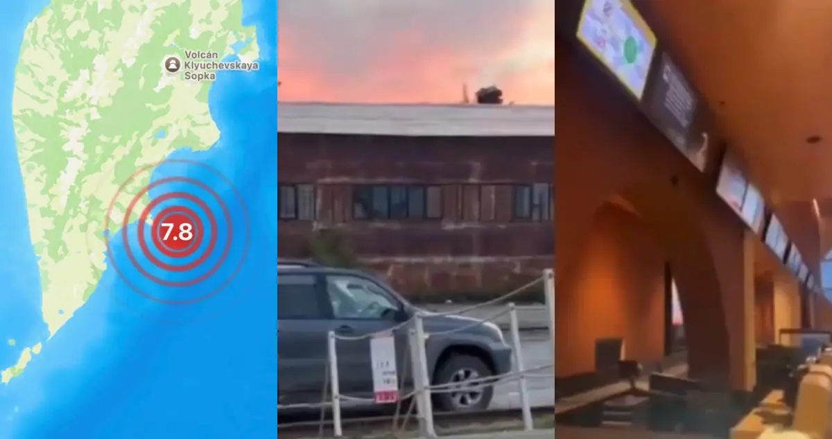 Así se vivió el fuerte terremoto en el aeropuerto de Kamchatka, Rusia