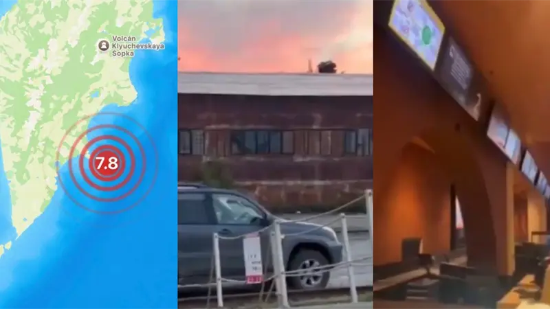 Así se vivió el fuerte terremoto en el aeropuerto de Kamchatka, Rusia