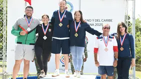 Lorenzo y Hazoury clasifican para JCC 2026 en fosa doble mixto de tiro al plato