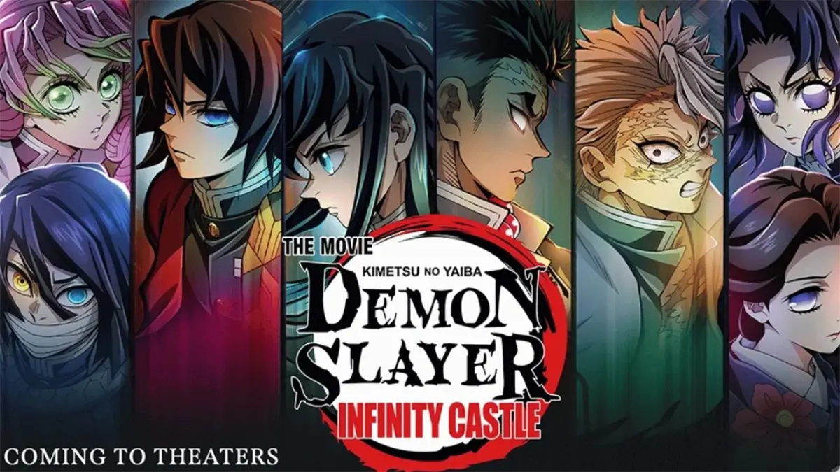 Póster publicitario de la película Demon Slayer: Kimetsu no Yaiba - Infinity Castle.