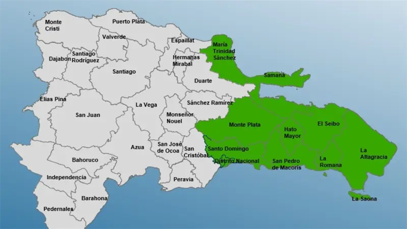 COE emite alerta verde para 10 provincias por efectos de vaguada y onda tropical
