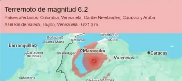 Sismo de magnitud 5,4 sacude regiones de Venezuela