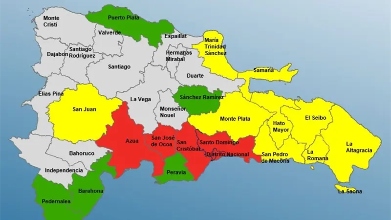 COE coloca al Gran Santo Domingo y al Distrito Nacional en alerta roja por fuertes lluvias, inundaciones y tormentas eléctricas