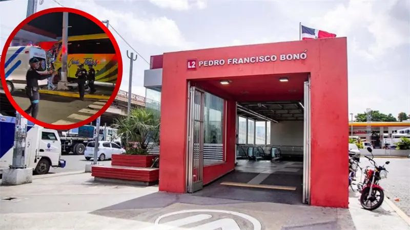 Autobús se estrella contra estación del Metro Pedro Francisco Bonó y deja una mujer herida