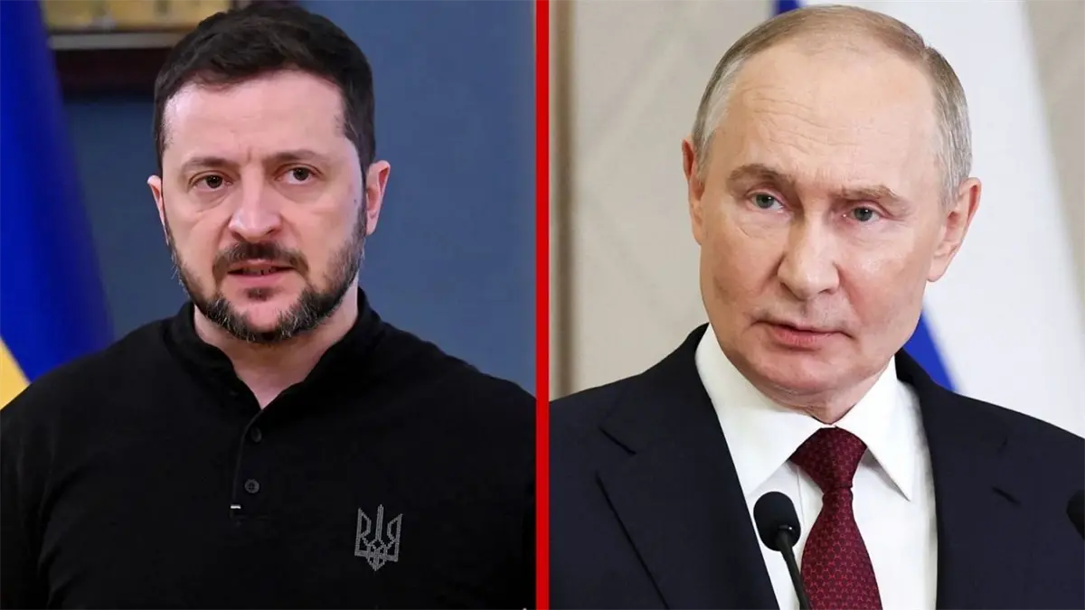 El presidente de Ucrania, Volodímir Zelenski; y el presidente de Rusia, Vladímir Putin.
