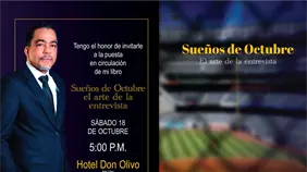 Diógenes Pina pondrá en circulación el libro "Sueños de Octubre, el arte de la entrevista"