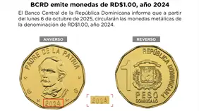 Banco Central pone en circulación nuevas monedas de RD$1.00 correspondientes al año 2024