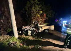 Muere hombre calcinado y otro resulta herido tras accidente en la autopista Joaquín Balaguer