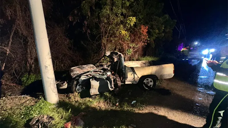 Muere hombre calcinado y otro resulta herido tras accidente en la autopista Joaquín Balaguer