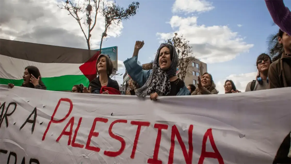 Una marcha en Ecuador pide paz y el fin del genocidio en Palestina
