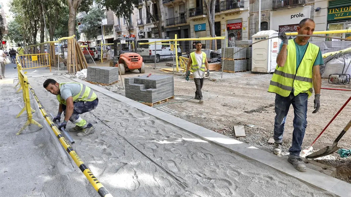 Trabajo de construcción en España.