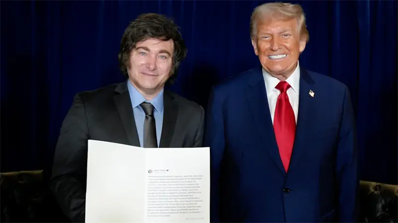 Milei agradece a Trump y a Estados Unidos por su apoyo financiero a Argentina