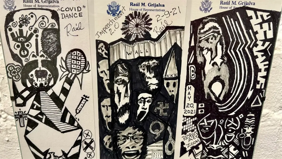 Exhiben en Arizona los dibujos del fallecido congresista de EE.UU. Raúl Grijalva