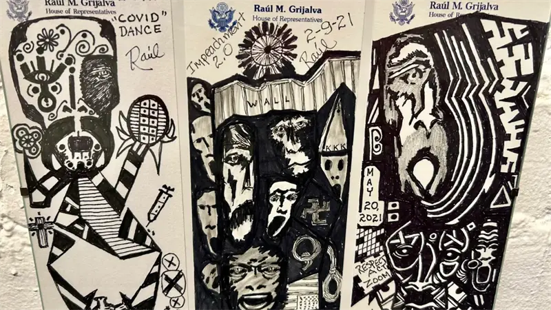 Exhiben en Arizona los dibujos del fallecido congresista de EE.UU. Raúl Grijalva