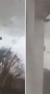 Tornado doblega tres grúas en Francia y caen en cadena