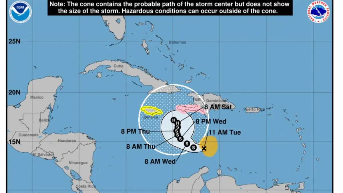 Tormenta tropical Melissa amenaza con lluvias intensas a  República Dominicana