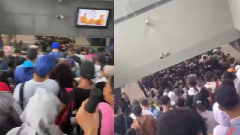 Aglomeración de pasajeros en estaciones de la Línea 2 del Metro