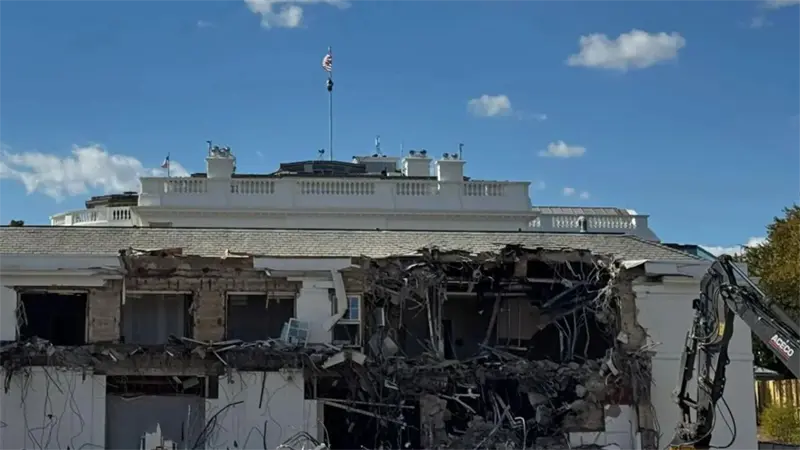 Ala Este de la Casa Blanca será demolida totalmente para construir salón de baile de Trump