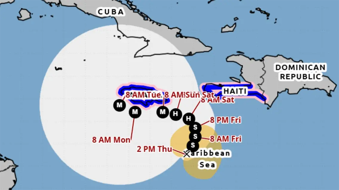 Tormenta Melissa mantiene rumbo lento hacia el norte; se emite aviso de tormenta tropical para el suroeste de Haití
