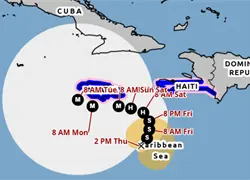 Tormenta Melissa mantiene rumbo lento hacia el norte; se emite aviso de tormenta tropical para el suroeste de Haití