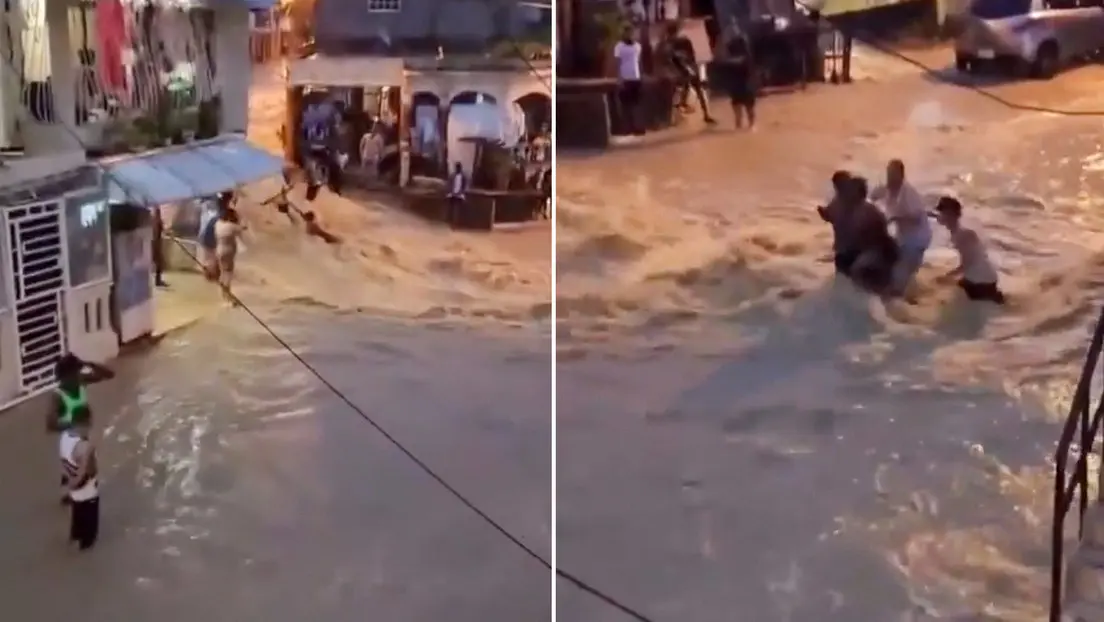 Intentaba salvar a su familia y terminó siendo rescatada durante la inundación por Melissa