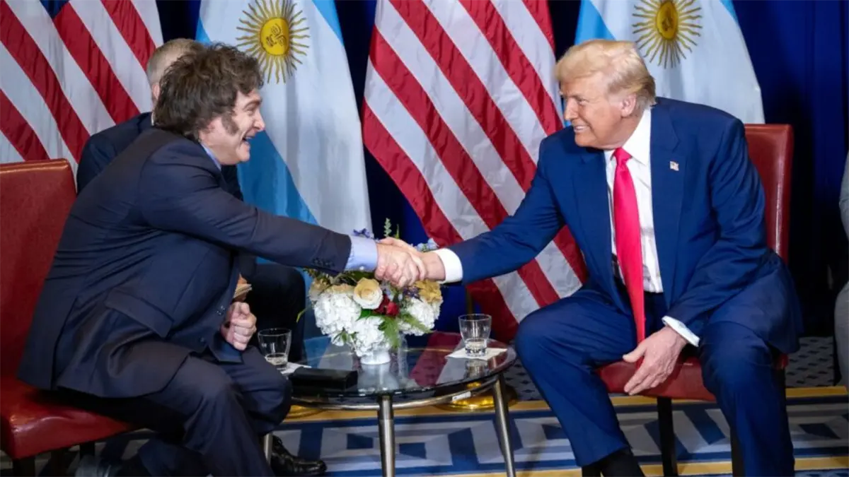 Presidente de Argentina, Javier Milei con el presidente de Estados Unidos, Donald Trump.