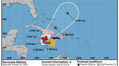Hurac&aacute;n Melissa se intensifica y apunta a convertirse en un cicl&oacute;n devastador para Jamaica, Cuba y Hait&iacute;; fuertes efectos indirectos para RD
