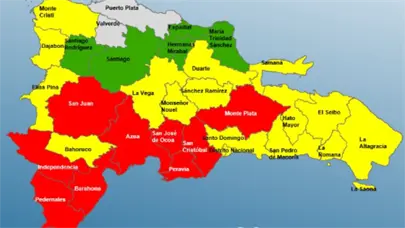 COE mantiene 9 provincias en alerta roja, 16 en amarilla y 5 en verde por efectos del huracán Melissa