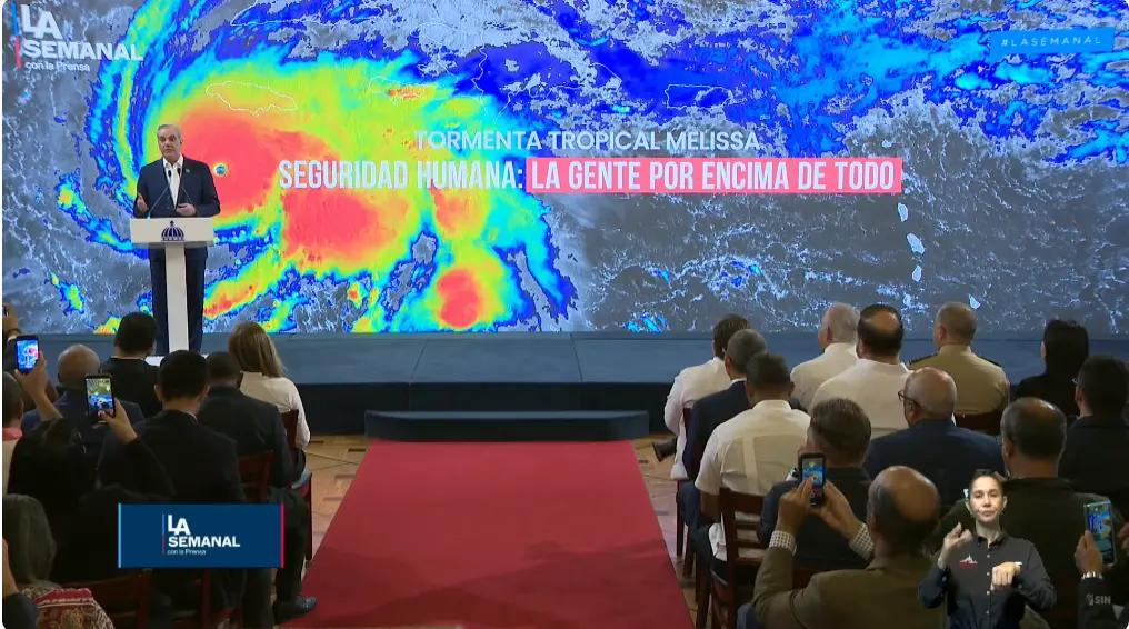 Presidente Abinader destaca efectividad de medidas preventivas ante huracán Melissa