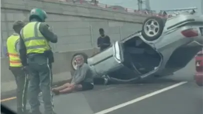 Un herido por caída de vehículo en paso a desnivel de Pintura