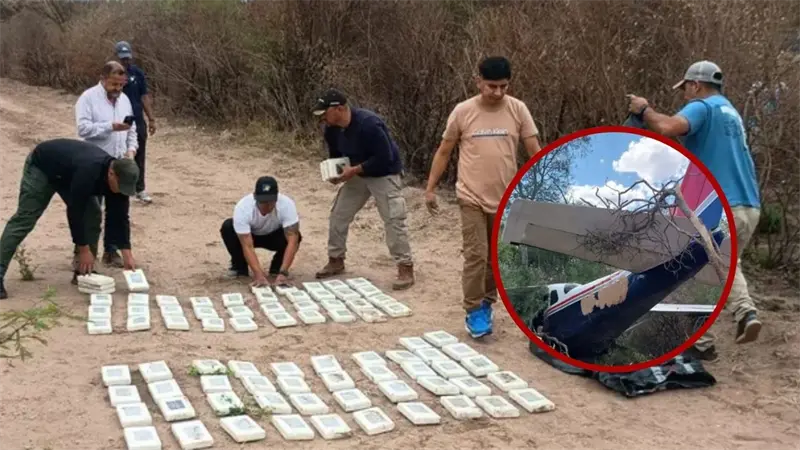 Detienen a cuatro personas en Argentina tras caída de una avioneta boliviana con cocaína