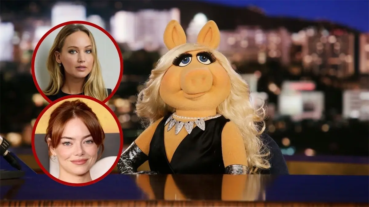 Jennifer Lawrence, Emma Stone y Miss Piggy