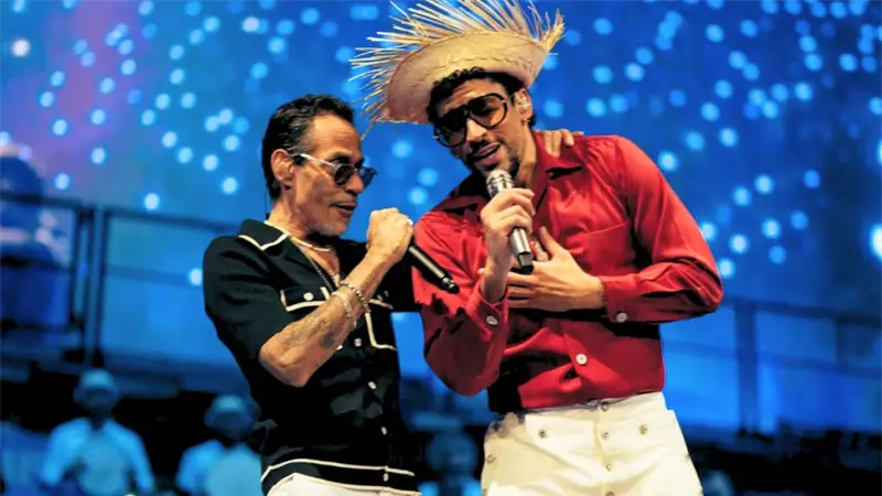 Marc Anthony aconseja a Bad Bunny antes de su gran noche en el Super Bowl LX