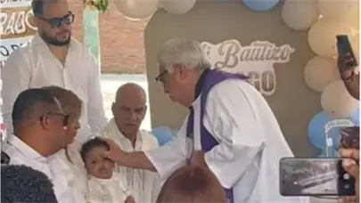 Bautizan hijo del exjugador Tony Blanco, quien muri&oacute; junto a su esposa en la tragedia del Jet Set