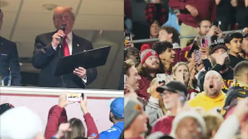 Trump es abucheado en el partido de NFL entre los Commanders y los Lions en Washington
