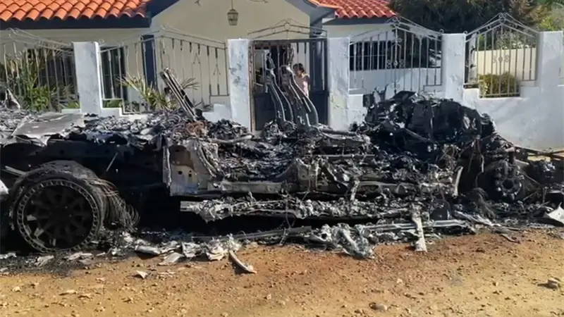 Incendian camioneta de dirigente político Pablo Acosta en Montecristi