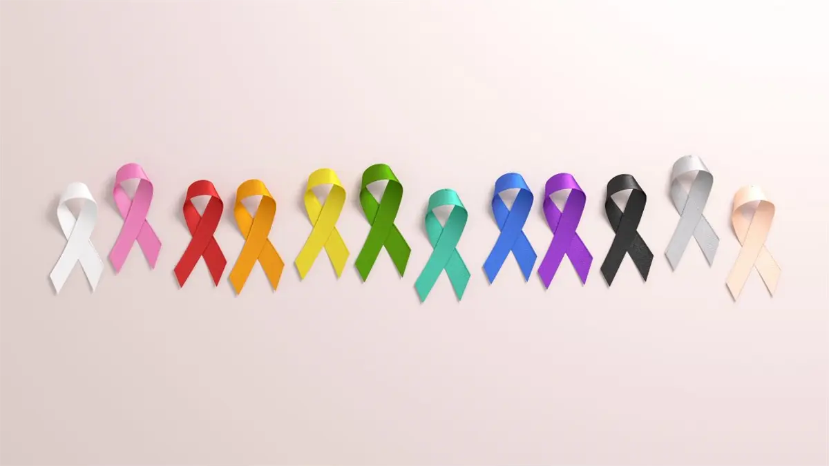 Cintas que representan distintos tipos de cáncer.