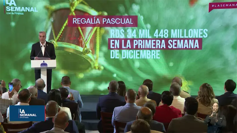 Gobierno entregará doble sueldo por RD$ 34,448 millones en la primera semana de diciembre