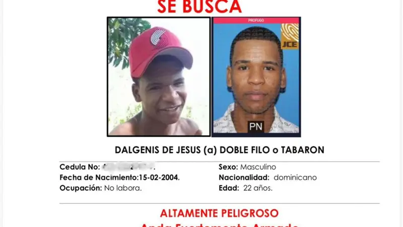 PN activa búsqueda de "Dalgeni",  prófugo calificado de peligroso